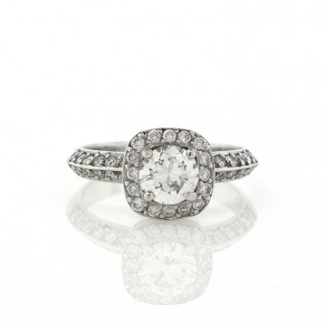 1.20CT Round  Cut  Diamond Engagement Ring in Platinum